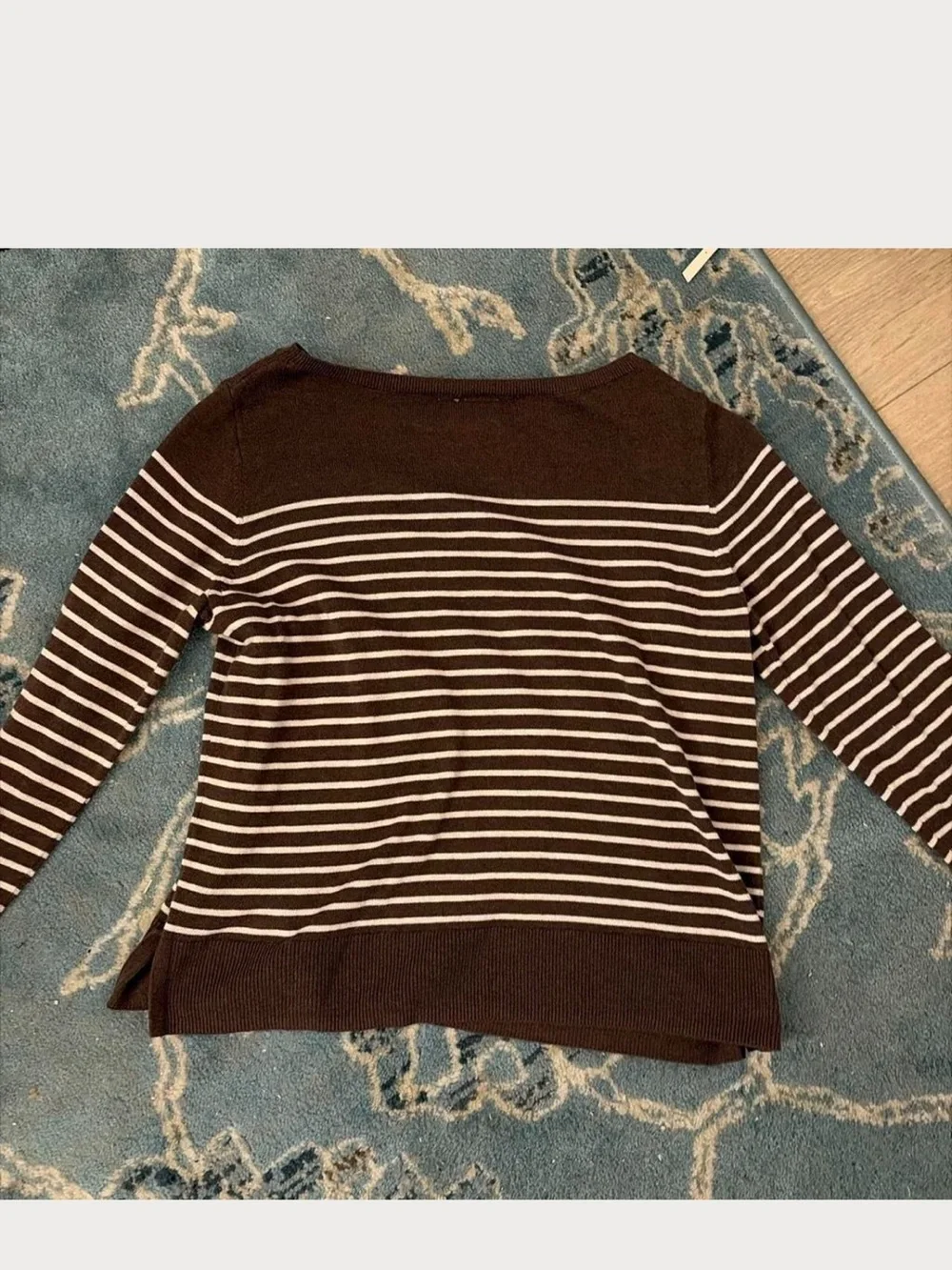 GAP Brown and Cream Striped boat neck Sweater